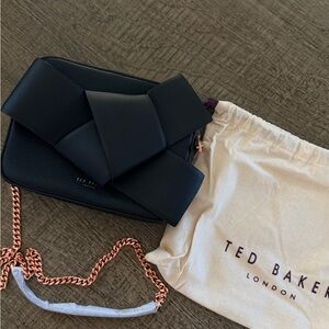 Ted Baker Black leather Crossbody with Rose Gold Chain